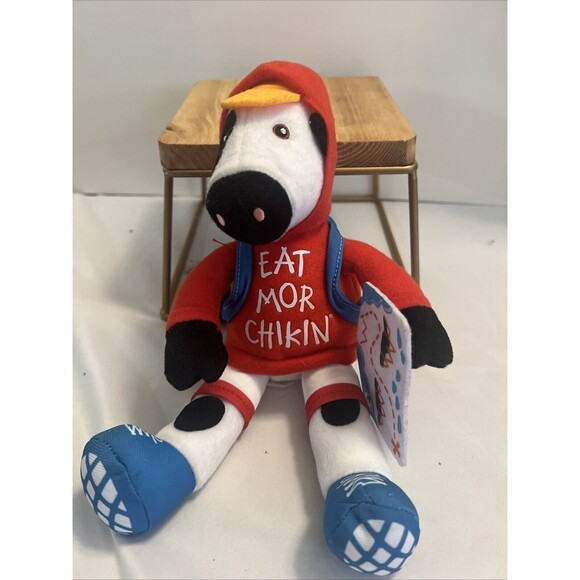 Chick-fil-A Cow Plush Summer 2023 Traveler Red Hoodie 9" Stuffed Advertising Toy - Picture 3 of 4